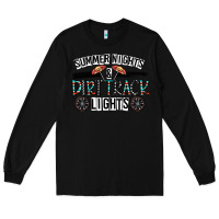 Black summer night & dirt track lights Long Sleeve Tee - CowhideDigitalArt