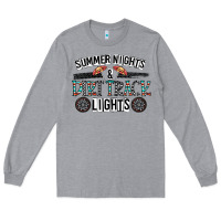 Heather Grey summer night & dirt track lights Long Sleeve Tee - CowhideDigitalArt