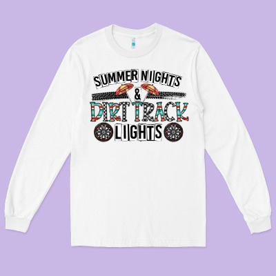 Summer Night & Dirt Track Lights Long Sleeve Tee Designed By Cowhidedigitalart