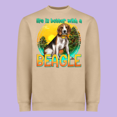 Life Is Better With A Beagle Heavyweight Sweatshirt Designed By Texasbilliewilder