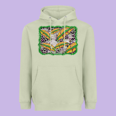 Mardi Gras Umbrella Background Heavyweight Hoodie Designed By Barkaloodesign