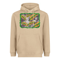 Mushroom mardi gras umbrella background Heavyweight Hoodie - BarkalooDesign