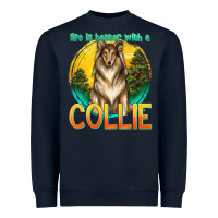 Navy life is better with a collie Heavyweight Sweatshirt - texasbilliewilder