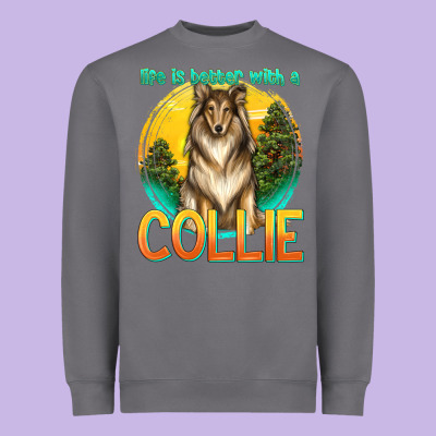 Life Is Better With A Collie Heavyweight Sweatshirt Designed By Texasbilliewilder