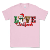 Bubblegum Pink love christmas snowman Classic Tee - BarkalooDesign
