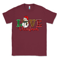 Burgundy love christmas snowman Classic Tee - BarkalooDesign