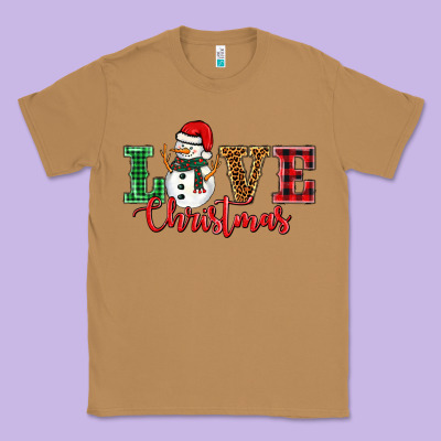 Love Christmas Snowman Classic Tee Designed By Barkaloodesign