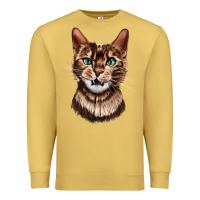 Antique Gold Bengal Cat Face Premium Sweatshirt - LillyAllenDesigns