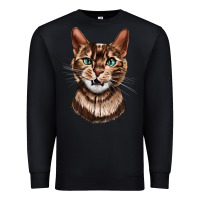 Black Bengal Cat Face Premium Sweatshirt - LillyAllenDesigns