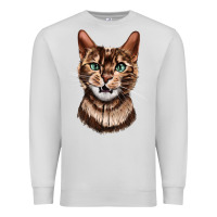 Dove Grey Bengal Cat Face Premium Sweatshirt - LillyAllenDesigns