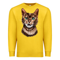 Lemon Bengal Cat Face Premium Sweatshirt - LillyAllenDesigns