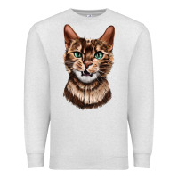 Oatmeal Heather Bengal Cat Face Premium Sweatshirt - LillyAllenDesigns
