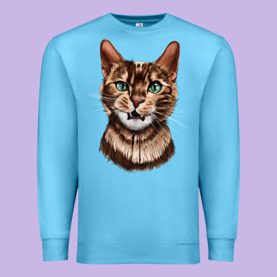 Bengal Cat Face Premium Sweatshirt Designed By Lillyallendesigns