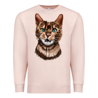 Pale Pink Bengal Cat Face Premium Sweatshirt - LillyAllenDesigns