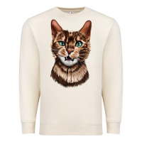 Sandshell Bengal Cat Face Premium Sweatshirt - LillyAllenDesigns