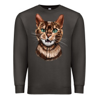 Smoke Bengal Cat Face Premium Sweatshirt - LillyAllenDesigns