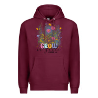 Burgundy grow in grace Premium Hoodie - MaliasSmallBusiness