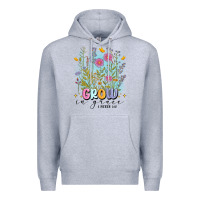 Heather Grey grow in grace Premium Hoodie - MaliasSmallBusiness