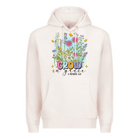 Pale Pink grow in grace Premium Hoodie - MaliasSmallBusiness