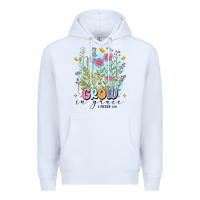 White grow in grace Premium Hoodie - MaliasSmallBusiness