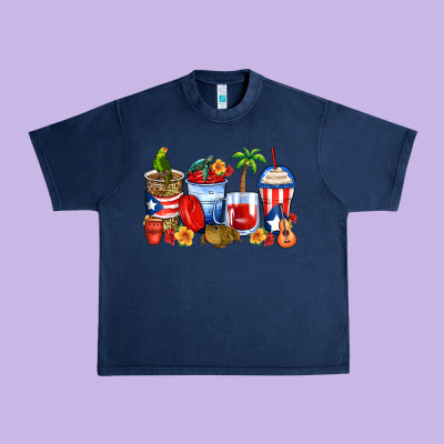 Puerto Rico Coffee Cups Urban Heavy Tee Designed By Zillion Design Studio