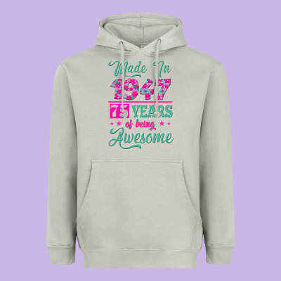 Made In 1947, 75 Years Of Being Awesome Kopya Heavyweight Hoodie Designed By Jasminsmagicworld