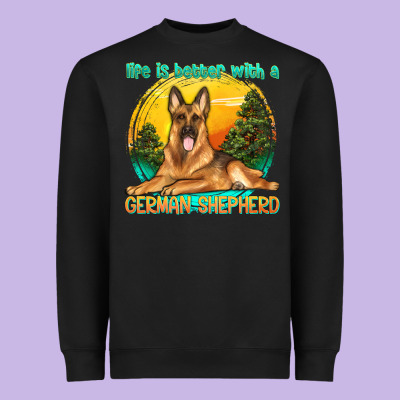 Life Is Better With A German Shepherd Heavyweight Sweatshirt Designed By Texasbilliewilder