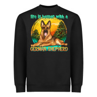 Black life is better with a german shepherd Heavyweight Sweatshirt - texasbilliewilder