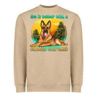 Mushroom life is better with a german shepherd Heavyweight Sweatshirt - texasbilliewilder