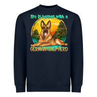Navy life is better with a german shepherd Heavyweight Sweatshirt - texasbilliewilder