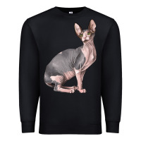Black Sphynx Cat Premium Sweatshirt - LillyAllenDesigns