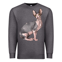 Charcoal Heather Sphynx Cat Premium Sweatshirt - LillyAllenDesigns