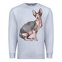 Heather Grey Sphynx Cat Premium Sweatshirt - LillyAllenDesigns