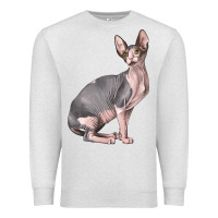 Oatmeal Heather Sphynx Cat Premium Sweatshirt - LillyAllenDesigns
