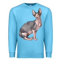 Ocean Blue Sphynx Cat Premium Sweatshirt - LillyAllenDesigns