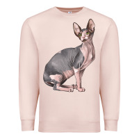 Pale Pink Sphynx Cat Premium Sweatshirt - LillyAllenDesigns