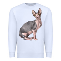 White Sphynx Cat Premium Sweatshirt - LillyAllenDesigns