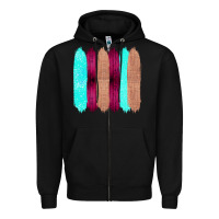 Black Colored Farm Life Purple Wood Jute Cyan Glitter Brush Strokes Zipper Hoodie - Bettercallsaul