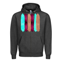 Charcoal Heather Colored Farm Life Purple Wood Jute Cyan Glitter Brush Strokes Zipper Hoodie - Bettercallsaul