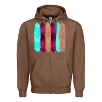 Chestnut Colored Farm Life Purple Wood Jute Cyan Glitter Brush Strokes Zipper Hoodie - Bettercallsaul