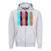 Colored Farm Life Purple Wood Jute Cyan Glitter Brush Strokes Zipper Hoodie | Teevron