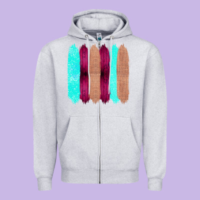 Colored Farm Life Purple Wood Jute Cyan Glitter Brush Strokes Zipper Hoodie Designed By Bettercallsaul