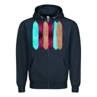 Navy Colored Farm Life Purple Wood Jute Cyan Glitter Brush Strokes Zipper Hoodie - Bettercallsaul