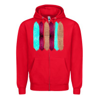Red Colored Farm Life Purple Wood Jute Cyan Glitter Brush Strokes Zipper Hoodie - Bettercallsaul