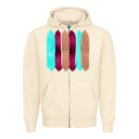 Sandshell Colored Farm Life Purple Wood Jute Cyan Glitter Brush Strokes Zipper Hoodie - Bettercallsaul