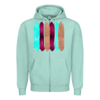 Seafoam Colored Farm Life Purple Wood Jute Cyan Glitter Brush Strokes Zipper Hoodie - Bettercallsaul