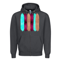 Smoke Colored Farm Life Purple Wood Jute Cyan Glitter Brush Strokes Zipper Hoodie - Bettercallsaul