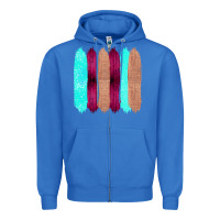 True Royal Colored Farm Life Purple Wood Jute Cyan Glitter Brush Strokes Zipper Hoodie - Bettercallsaul