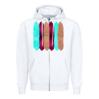 White Colored Farm Life Purple Wood Jute Cyan Glitter Brush Strokes Zipper Hoodie - Bettercallsaul