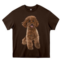 Chocolate Brown Poodles Dog lllustrations Heavy Core Tee - LillyAllenDesigns